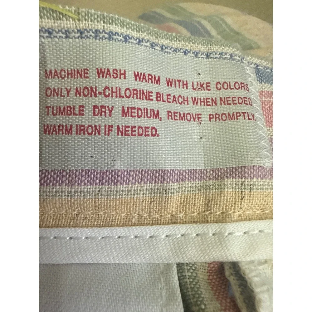 Otters Creek Mens Vintage Pleated Striped Shorts Pastel Pink Blue Multi Color 38